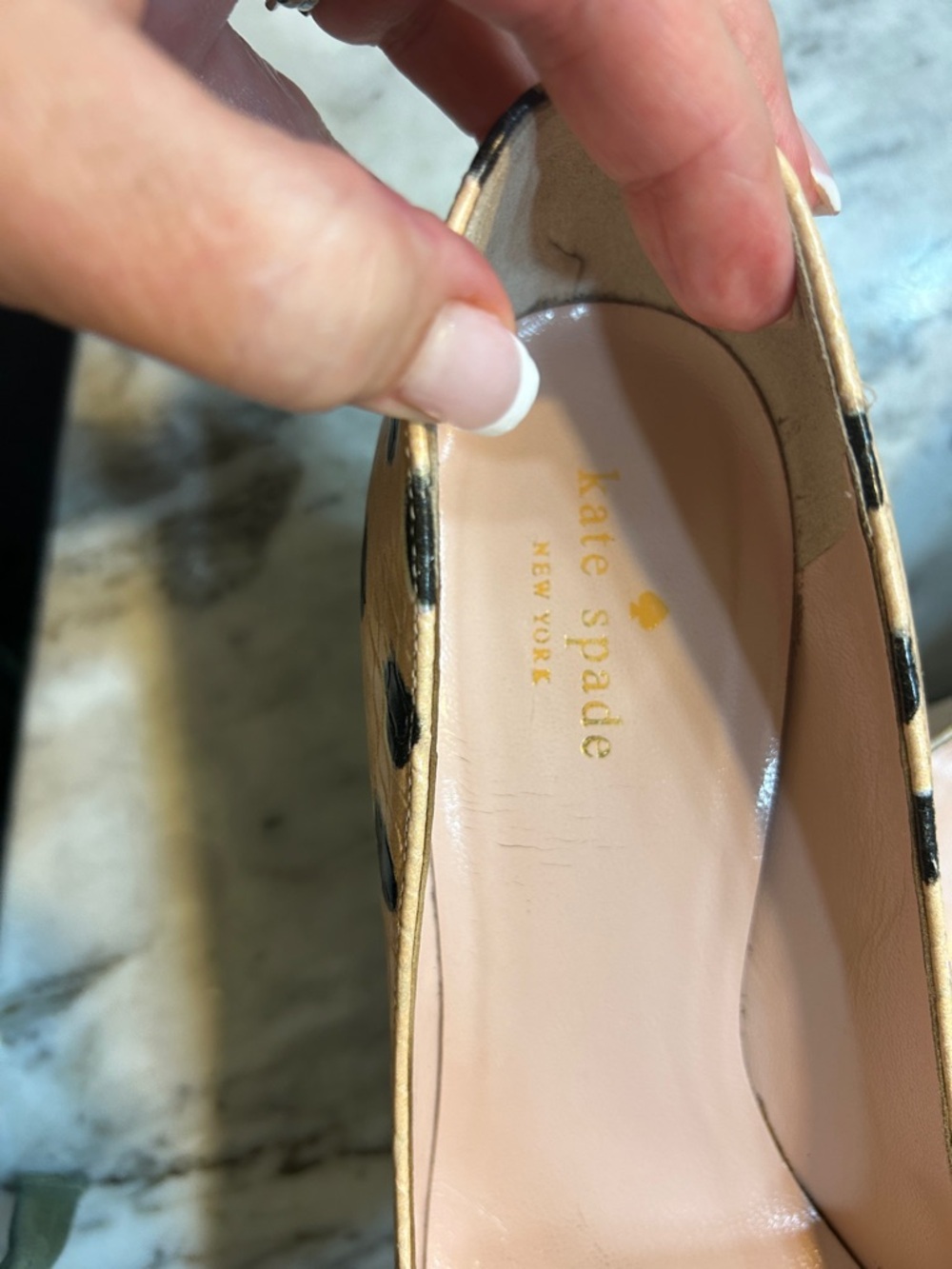 kate spade Tan and Black Leopard-Spot Pointed Toe Pumps - Picture 2 of 10